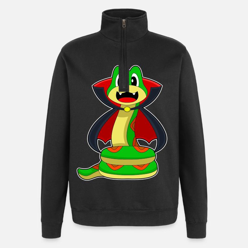 Serpent Halloween Vampire - Sweat à zip 1/4 - noir