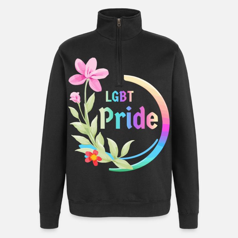 LGBT Stolz - Quarter-Zip-Sweatshirt - Schwarz
