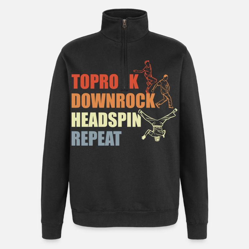 Breakdance Routine - Quarter-Zip Sweatshirt - black