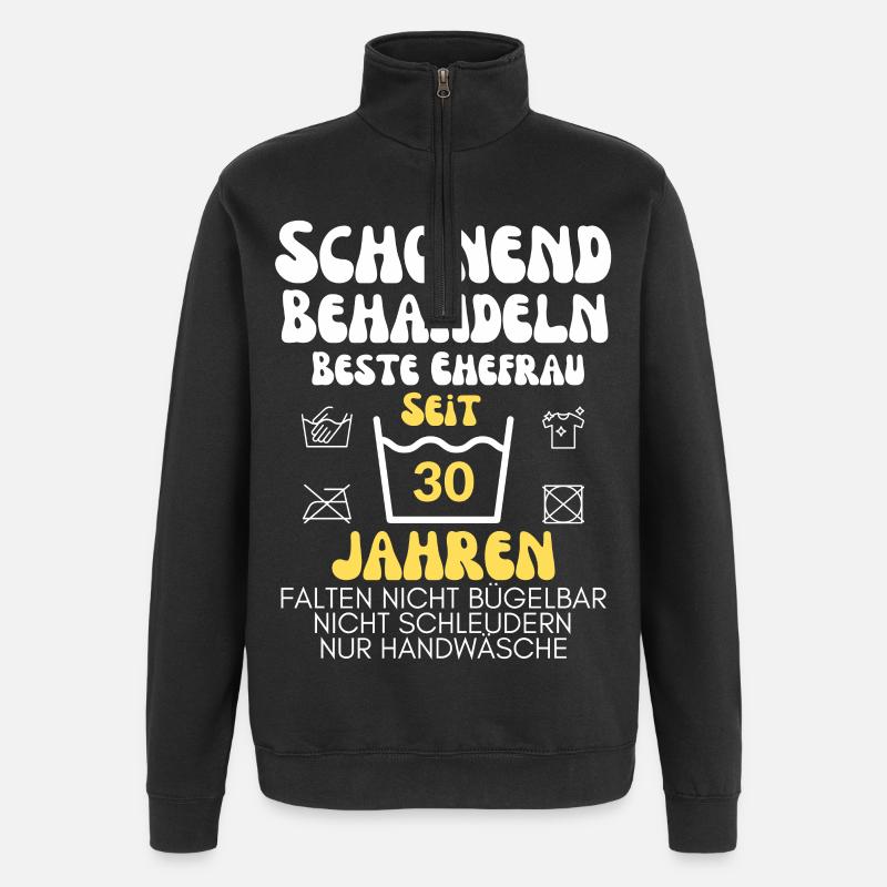 Traitement doux pendant 30 ans - Sweat à zip 1/4 - noir
