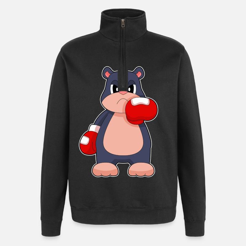 Maulwurf Boxer Boxhandschuhe Boxen - Quarter-Zip-Sweatshirt - Schwarz
