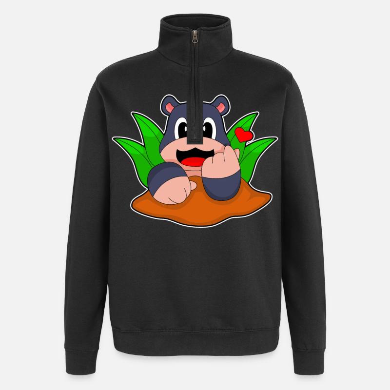 Cœur de taupe - Sweat à zip 1/4 - noir