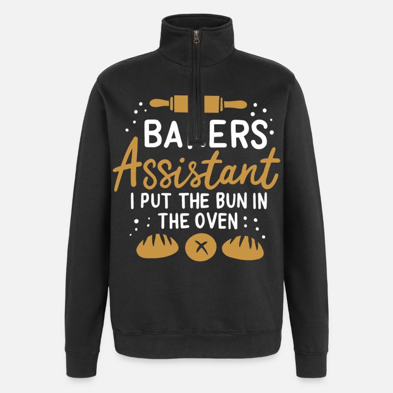 Bäckergehilfe - Quarter-Zip-Sweatshirt - Schwarz