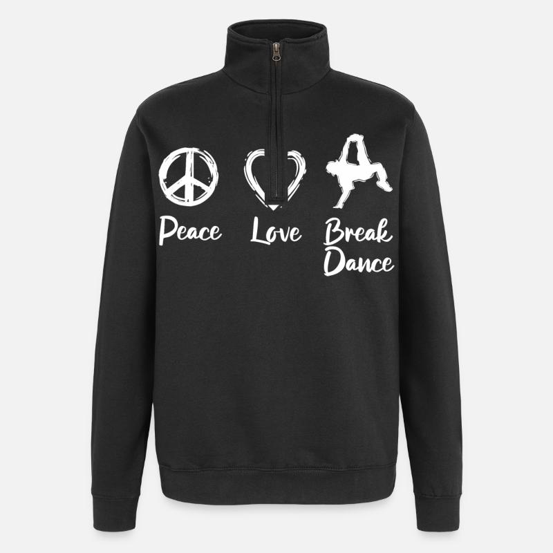 Paix Amour Break Dance - Sweat à zip 1/4 - noir