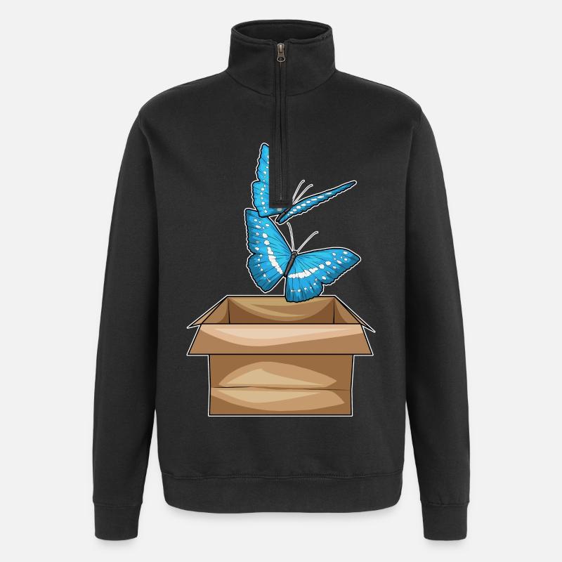 Boîte à papillons - Sweat à zip 1/4 - noir