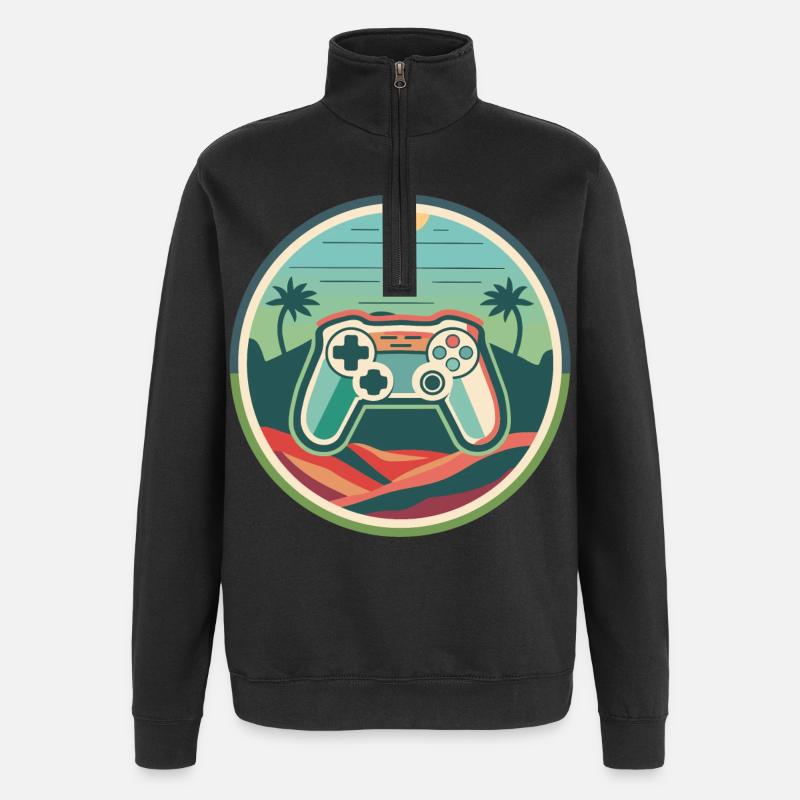 Jeu - Sweat à zip 1/4 - noir