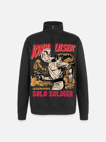 Jonny Laser Solo Soldier - Quarter-Zip Sweatshirt - black