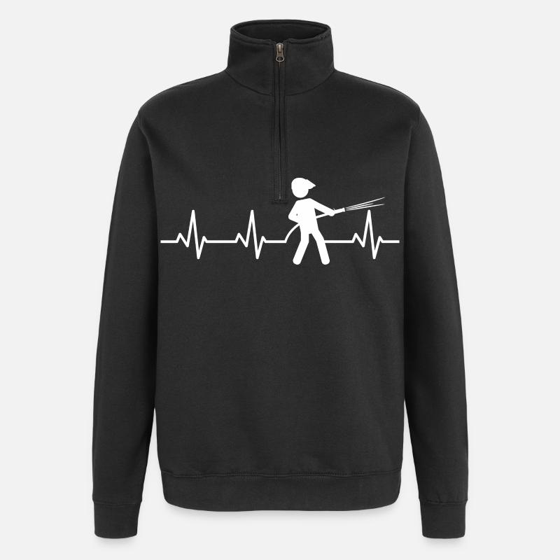 Feuerwehrmann Herzschlag - Quarter-Zip-Sweatshirt - Schwarz