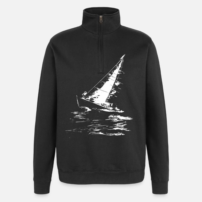 Sailing Graphics - Quarter-Zip Sweatshirt - black