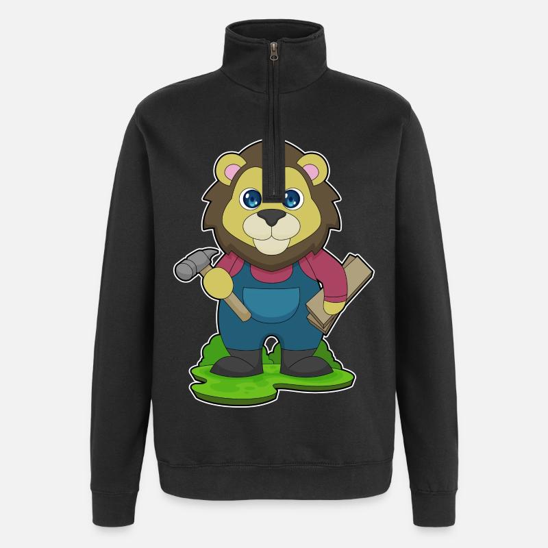 Lion Carpenter Hammer - Quarter-Zip Sweatshirt - black