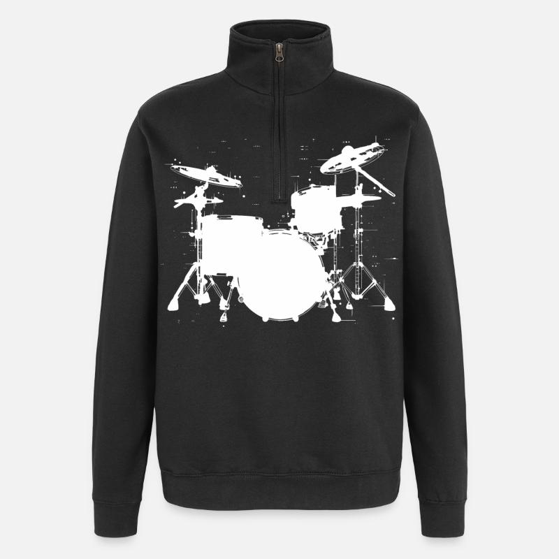 Dessin de pièges - Sweat à zip 1/4 - noir