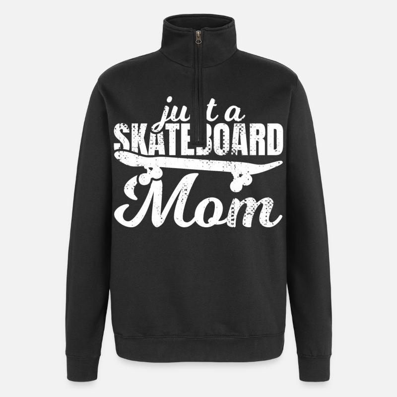 Just a skateboard nut - Quarter-Zip Sweatshirt - black