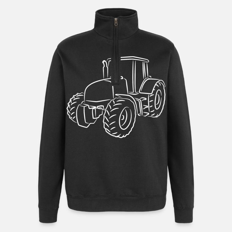 Tractor Sketch - Quarter-Zip Sweatshirt - black