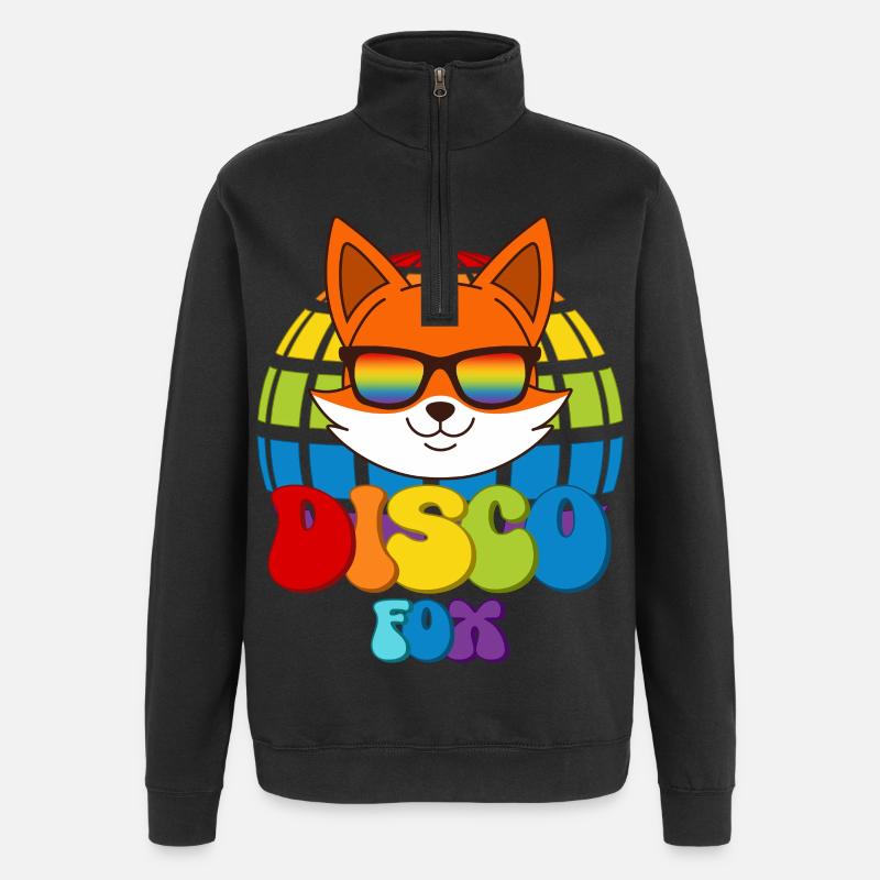 Disco Fox Discokugel Fuchs Sonnenbrille Discofox - Quarter-Zip-Sweatshirt - Schwarz