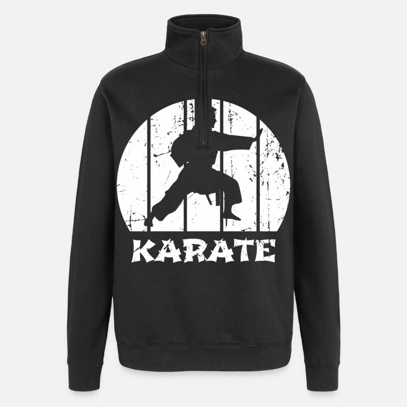 Karatéka - Sweat à zip 1/4 - noir