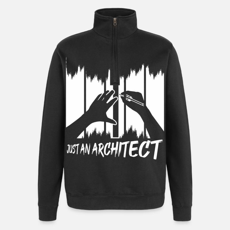 Un seul architecte - Sweat à zip 1/4 - noir