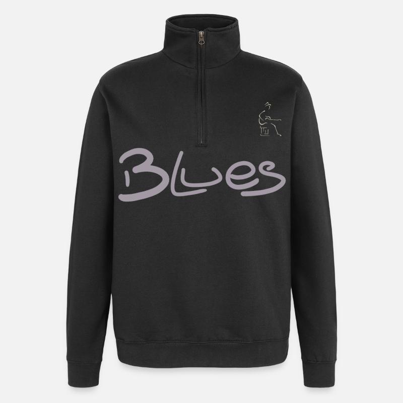 Blues-Gitarrist - Quarter-Zip-Sweatshirt - Schwarz