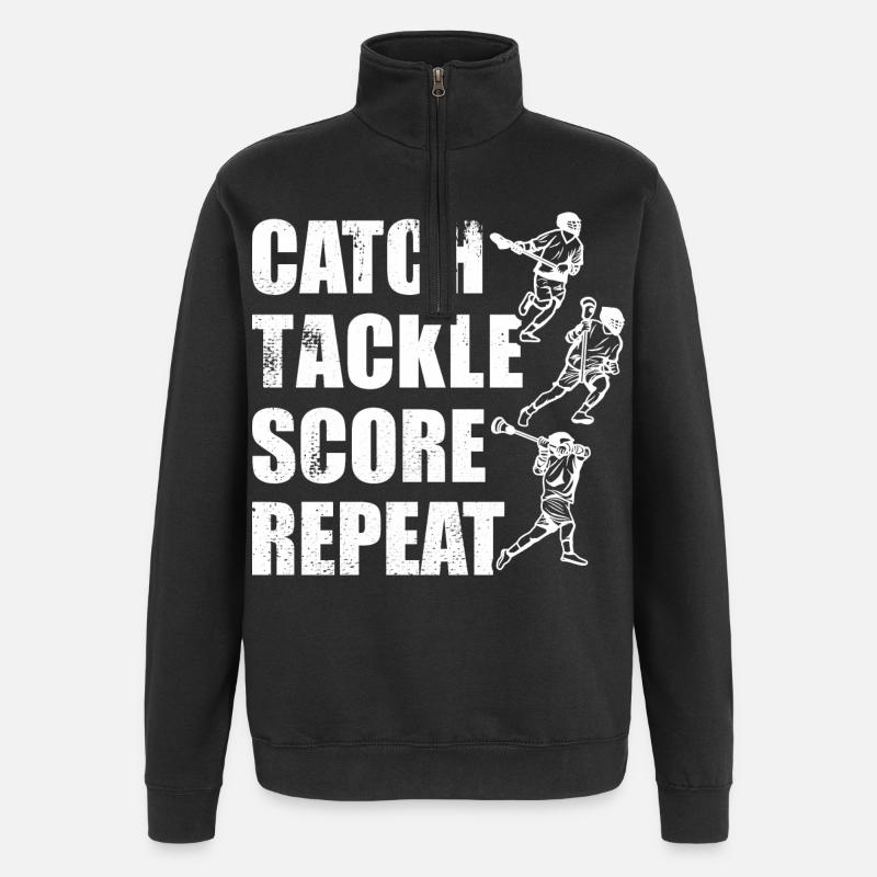 Lacrosse Spiel - Quarter-Zip-Sweatshirt - Schwarz
