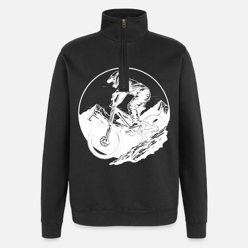 Mountainbiking - Quarter-Zip-Sweatshirt - Schwarz