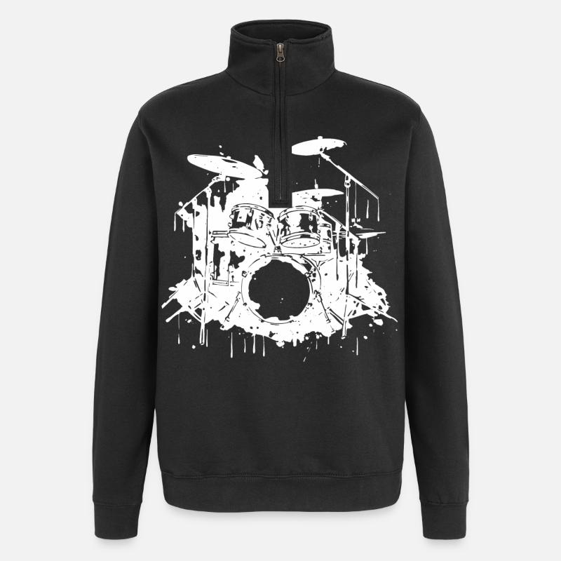 Drums Graphics - Quarter-Zip Sweatshirt - black