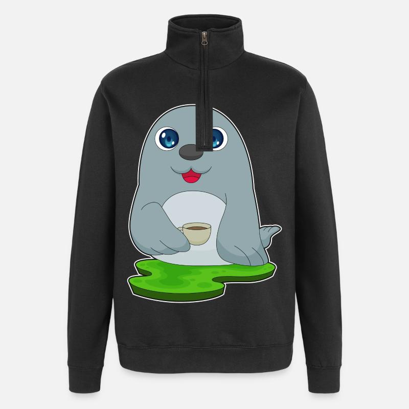 Tasse à café Seal - Sweat à zip 1/4 - noir