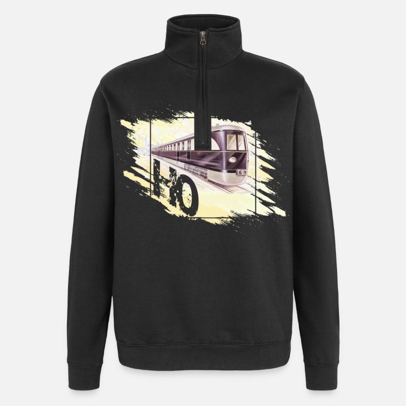 Modellbahn Spur H0 Design - Quarter-Zip-Sweatshirt - Schwarz