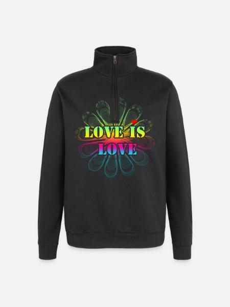 love is love - Quarter-Zip Sweatshirt - black