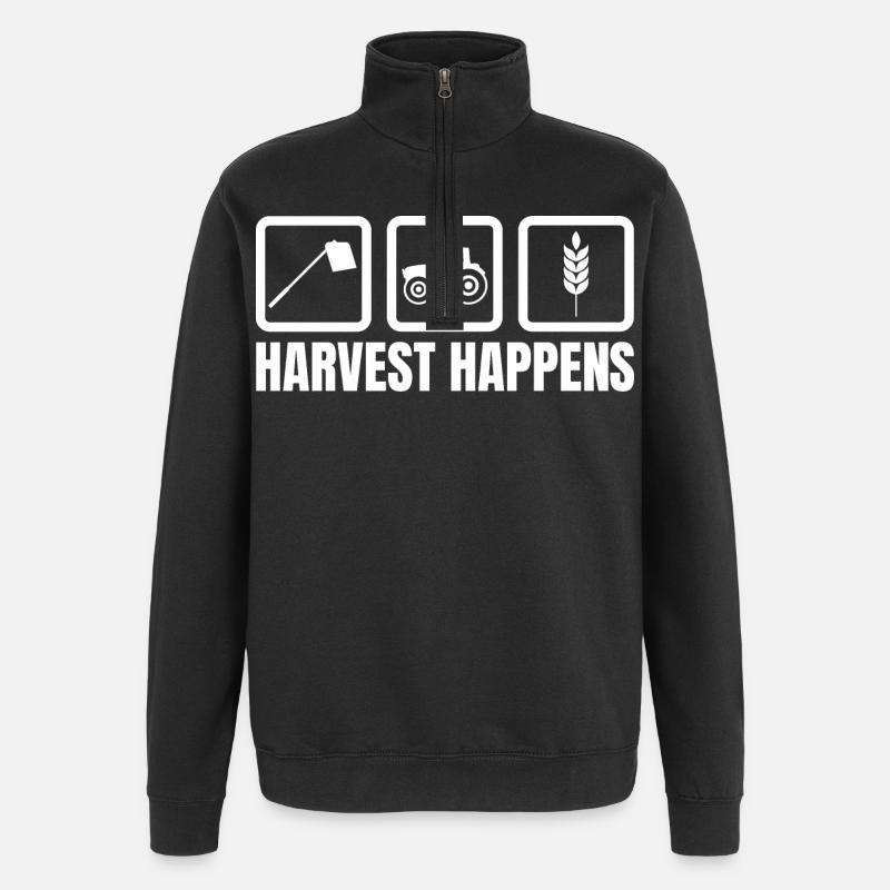 Die Ernte findet statt - Quarter-Zip-Sweatshirt - Schwarz