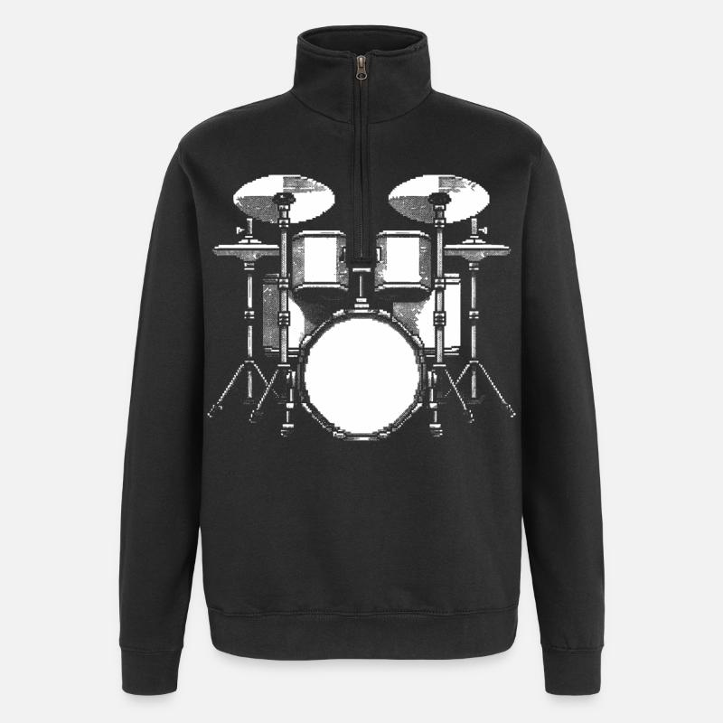 Graphiques de batterie - Sweat à zip 1/4 - noir