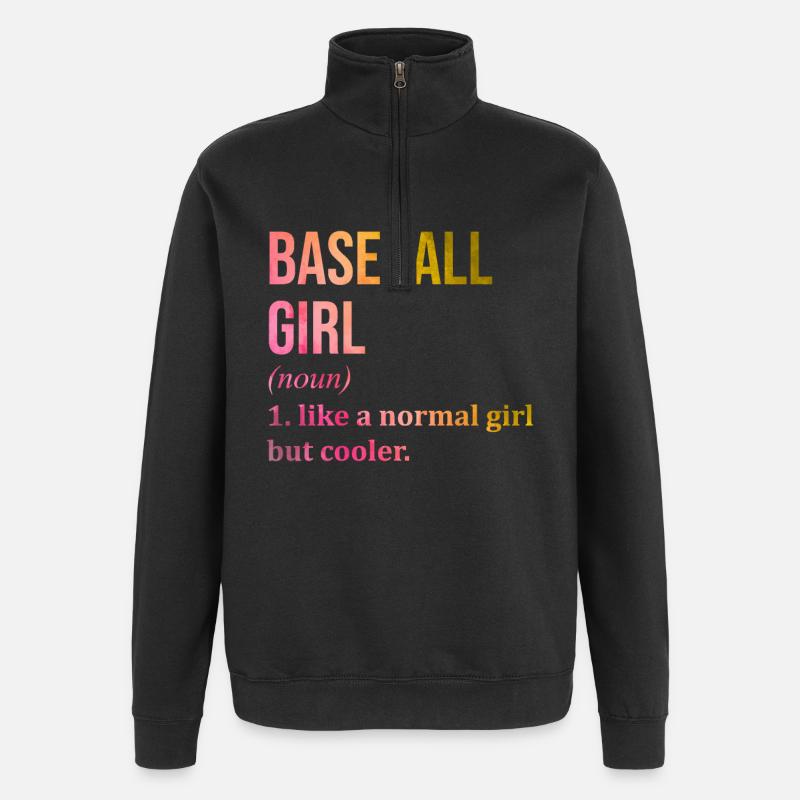 Base-ball - Sweat à zip 1/4 - noir