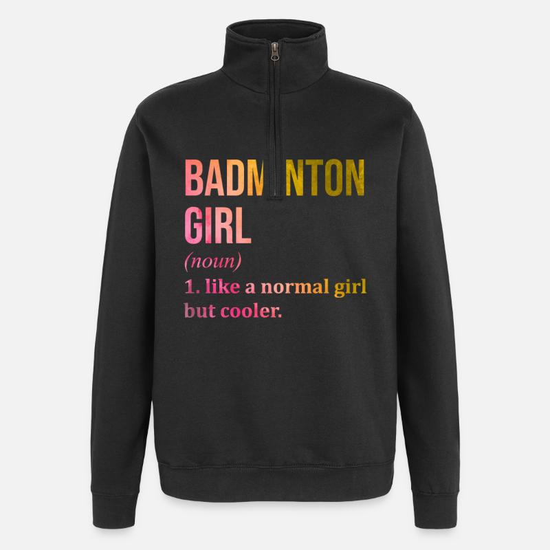 badminton - Sweatshirt med 1/4 lynlås - sort