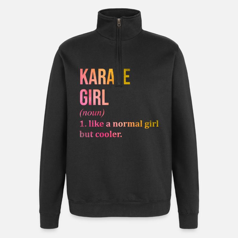 karaté - Sweat à zip 1/4 - noir