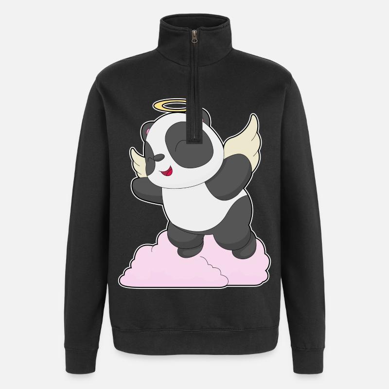 Panda Ange Ange Ailes - Sweat à zip 1/4 - noir