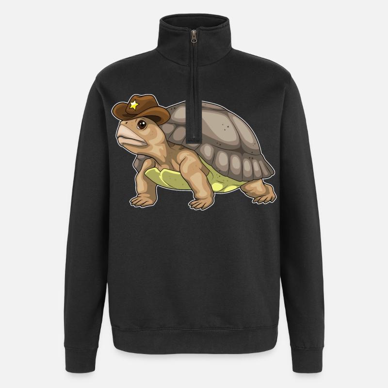 Turtle Sheriff Sheriff's Hat - Quarter-Zip Sweatshirt - black