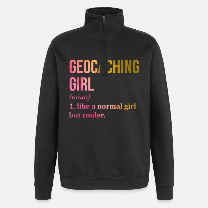 géocache - Sweat à zip 1/4 - noir