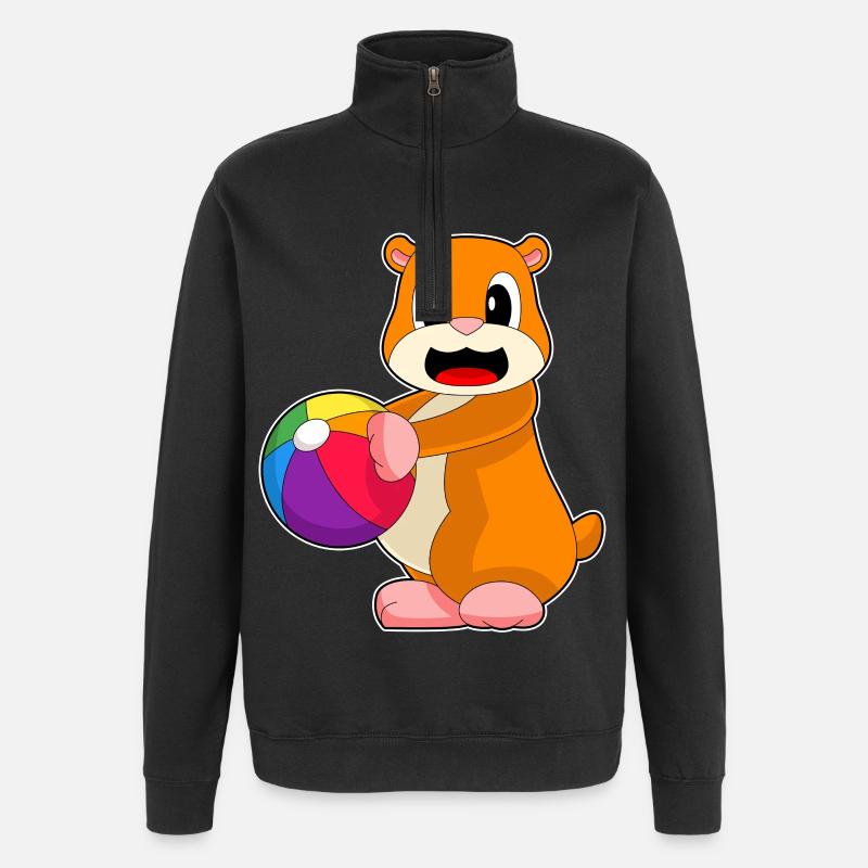 Water-polo Hamster - Sweat à zip 1/4 - noir
