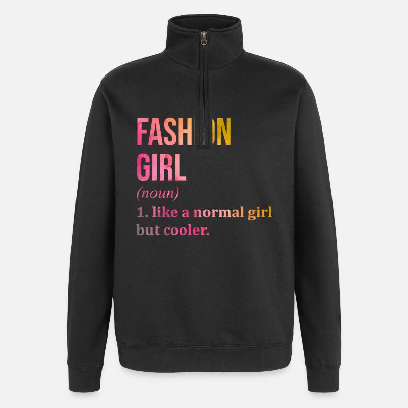 mode - Sweat à zip 1/4 - noir