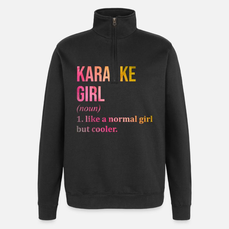 Karaoké - Sweat à zip 1/4 - noir