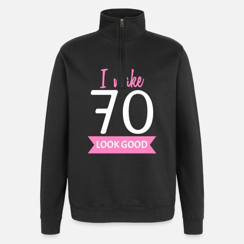 70 Years Grandma Saying - Quarter-Zip Sweatshirt - black