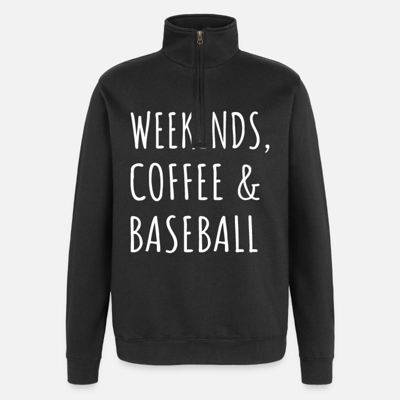 Weekends, Coffee And Baseball I - Quarter-Zip Sweatshirt - black
