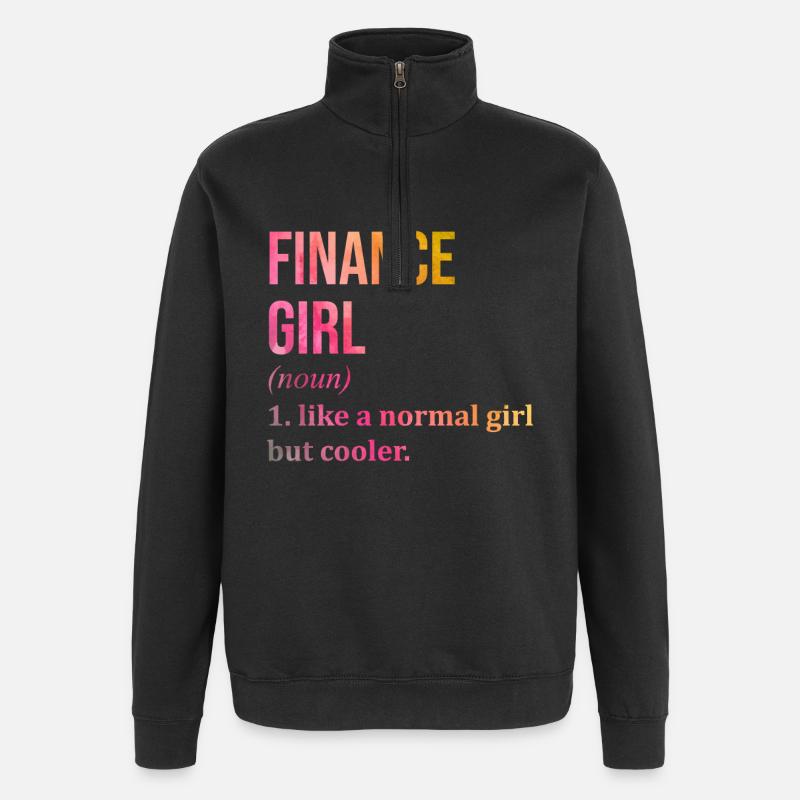 finance - Sweat à zip 1/4 - noir