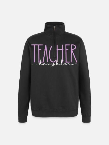 Enseignant Fille Fière Mignon Cadeau - Sweat à zip 1/4 - noir
