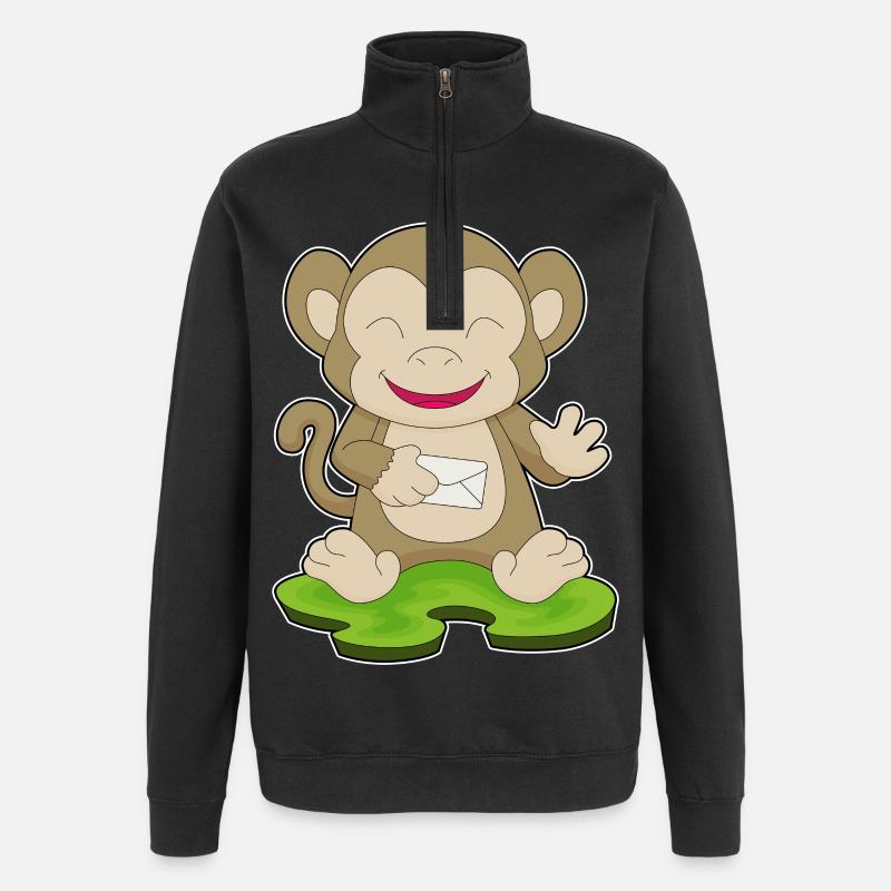 Affe Brief - Quarter-Zip-Sweatshirt - Schwarz