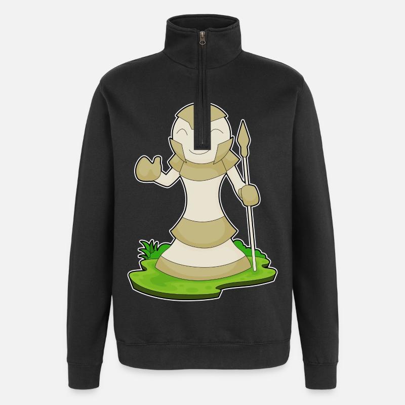 Schachfigur Bauer Schach - Quarter-Zip-Sweatshirt - Schwarz