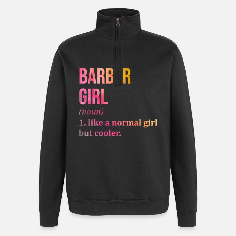 coiffeur - Sweat à zip 1/4 - noir