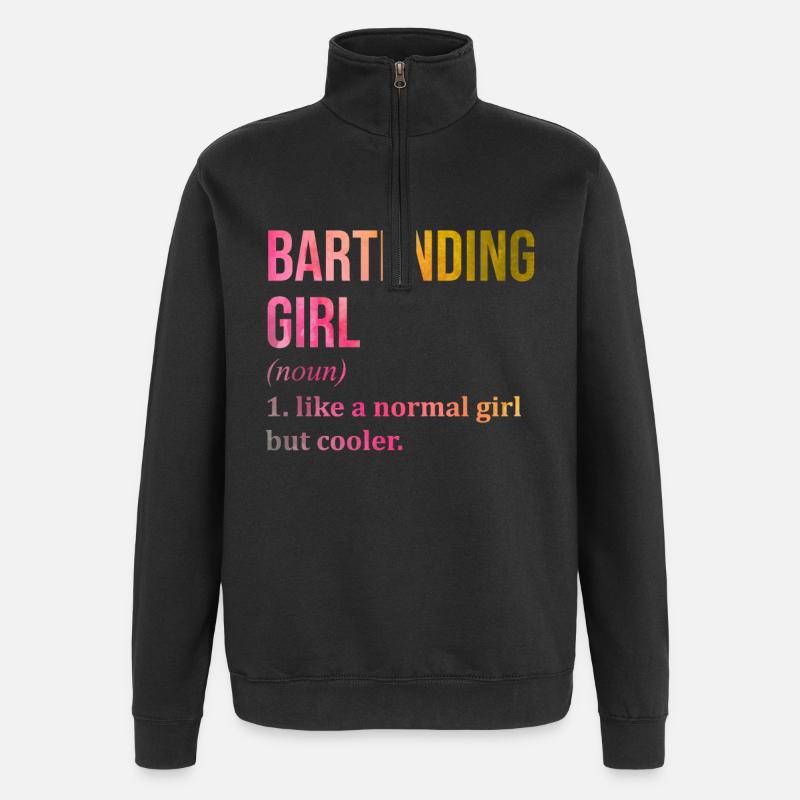 Barman - Sweat à zip 1/4 - noir