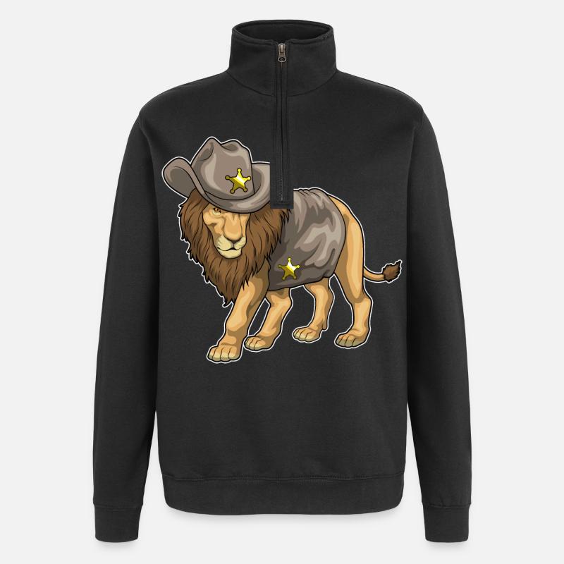 Lion Sheriff Sheriff's Hat - Quarter-Zip Sweatshirt - black
