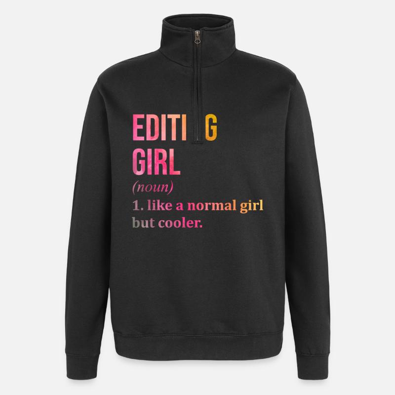 Redakteur - Quarter-Zip-Sweatshirt - Schwarz