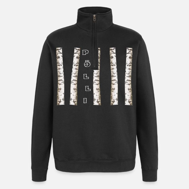 HIBOU - Sweat à zip 1/4 - noir