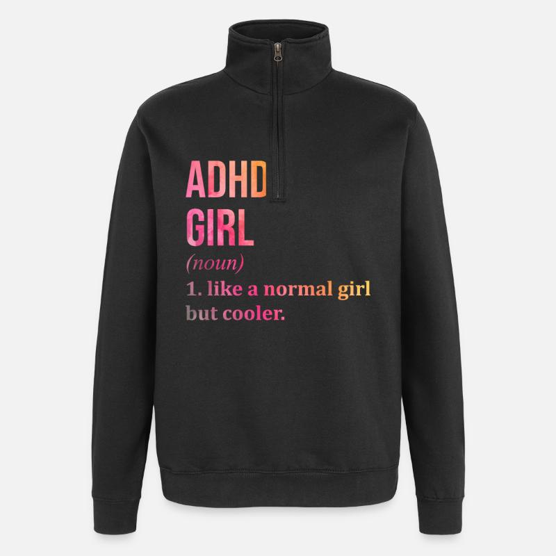 TDAH - Sweat à zip 1/4 - noir